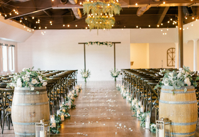 Indoor ceremony Creekside Terrace