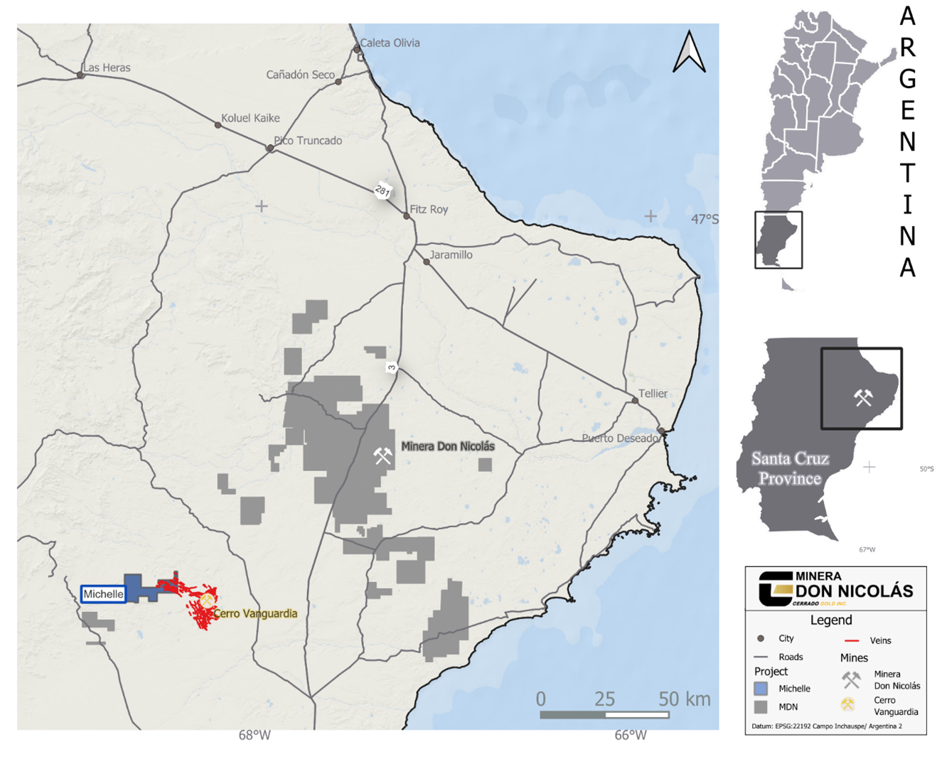 Minera Don Nicolas Enters Option Agreement with AngloGold Ashanti Argentinian Subsidiary, Cerro Vanguardia SA, for the Sale of its Michelle Exploration Properties for Total Consideration of US$14 Million 