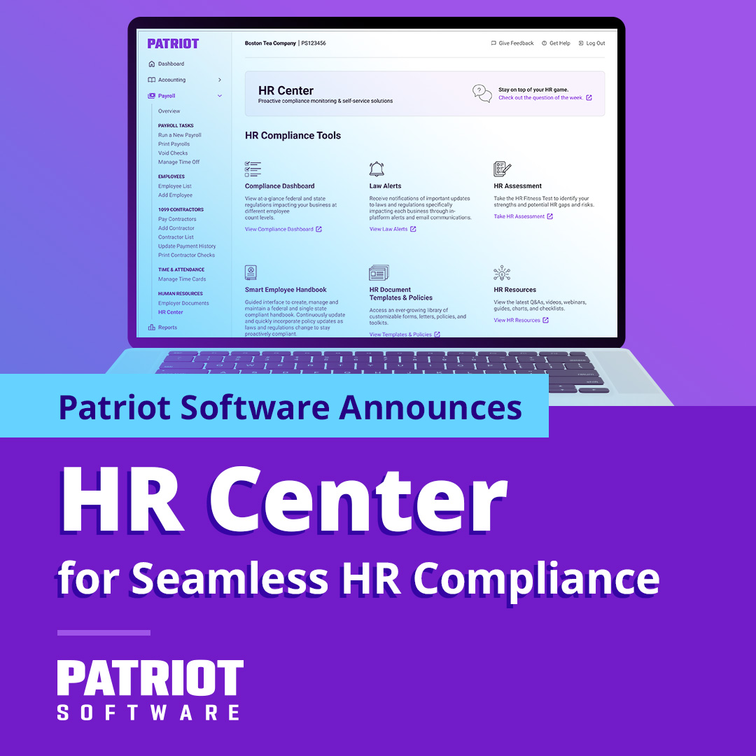 example of Patriot HR Center on computer screen